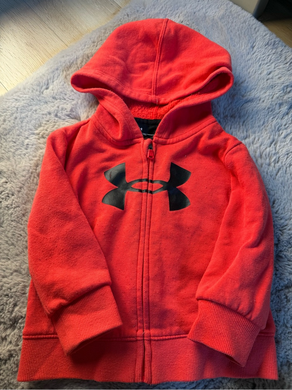 Under Armour Kids Red Full-Zip Hoodie with Black Logo